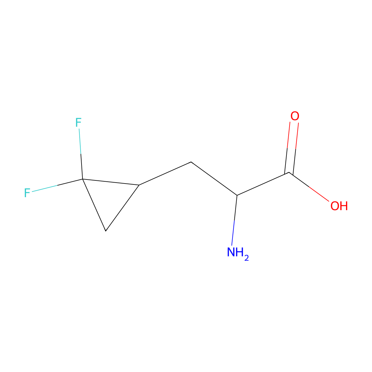 2-Amino-3-(2,2-difluorocyclopropyl)propanoic acid molecular structure, CAS 1393529-89-9