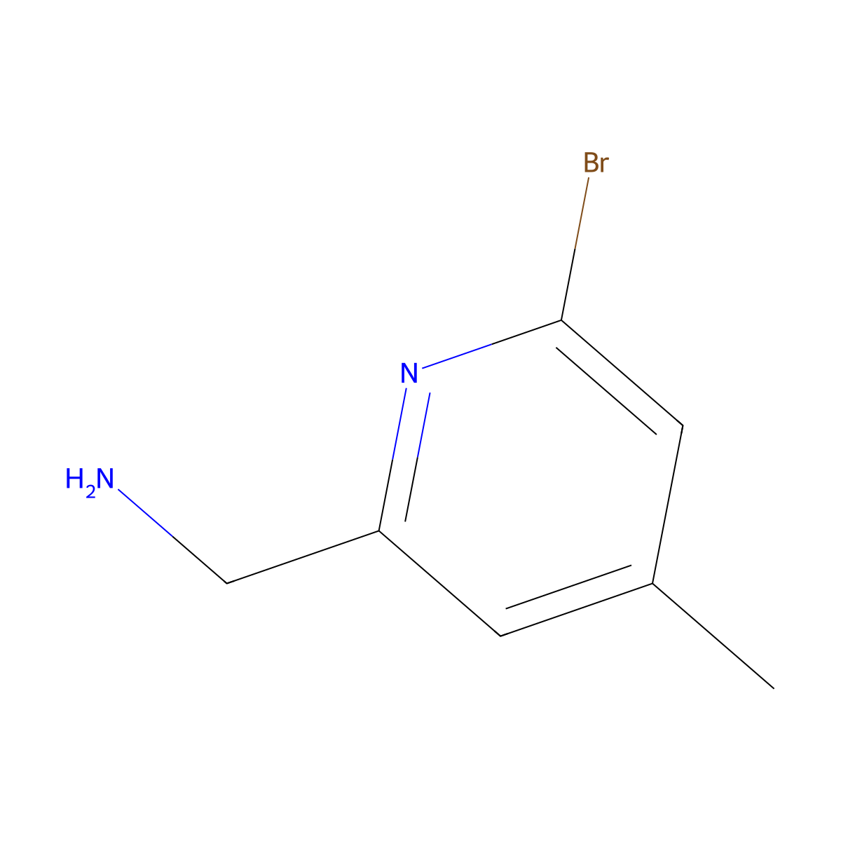 (6-Bromo-4-methylpyridin-2-yl)methanamine molecular structure, CAS 1393530-44-3