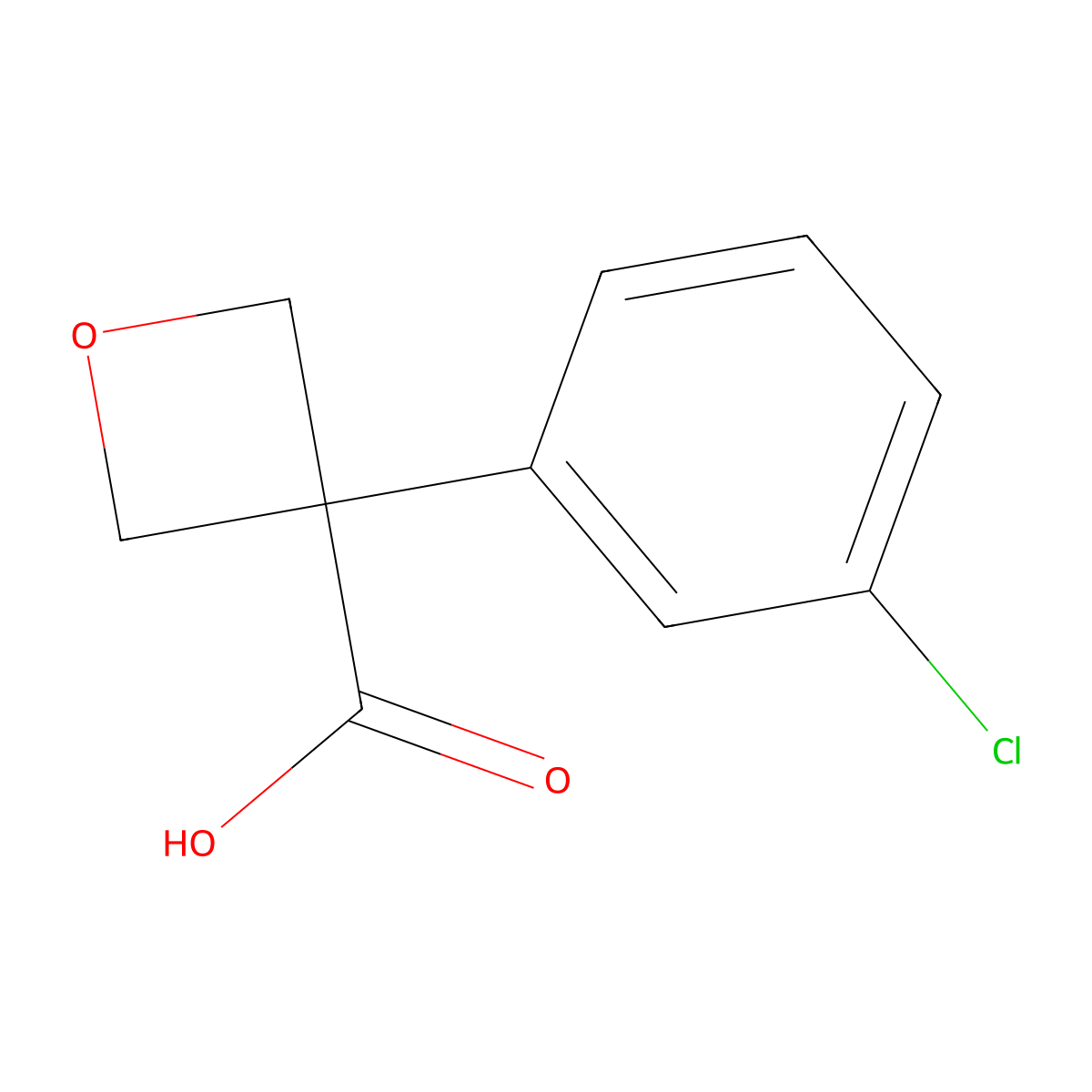 3-(3-Chlorophenyl)oxetane-3-carboxylic acid molecular structure, CAS 1393531-96-8