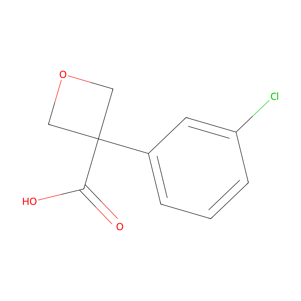 3-(3-Chlorophenyl)oxetane-3-carboxylic acid molecular structure, CAS 1393531-96-8