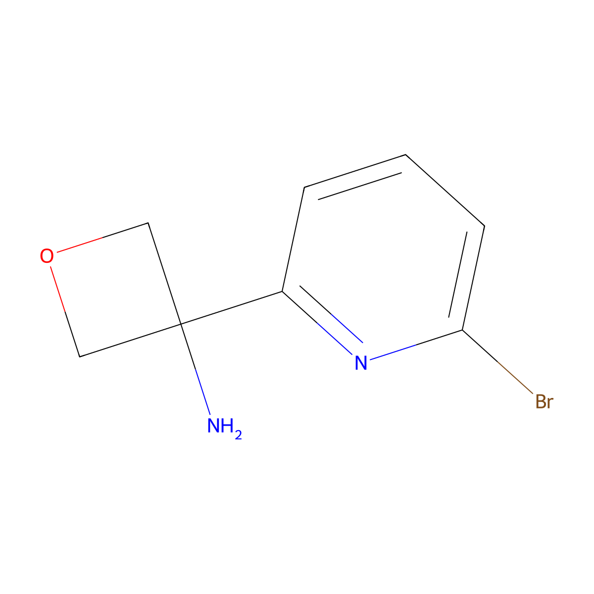 3-(6-Bromopyridin-2-YL)oxetan-3-amine molecular structure, CAS 1393531-99-1
