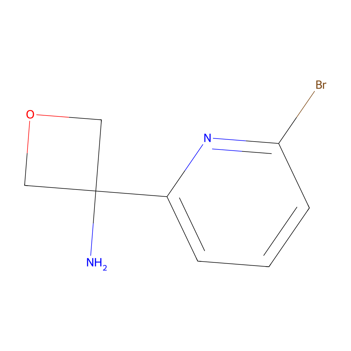 3-(6-Bromopyridin-2-YL)oxetan-3-amine molecular structure, CAS 1393531-99-1