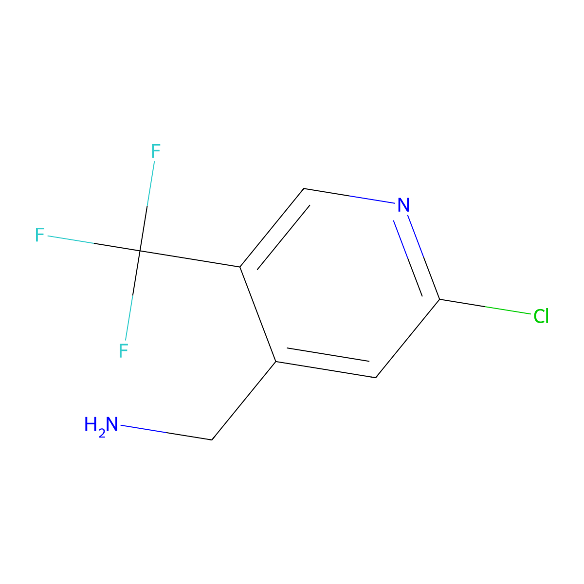 (2-Chloro-5-(trifluoromethyl)pyridin-4-YL)methanamine molecular structure, CAS 1393532-05-2
