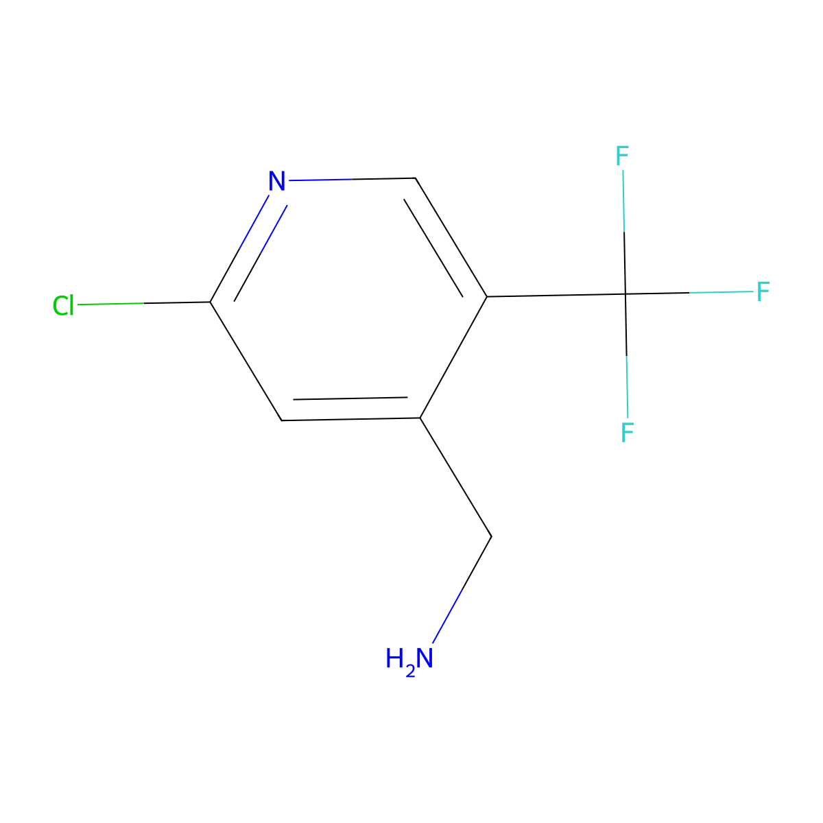 (2-Chloro-5-(trifluoromethyl)pyridin-4-YL)methanamine molecular structure, CAS 1393532-05-2