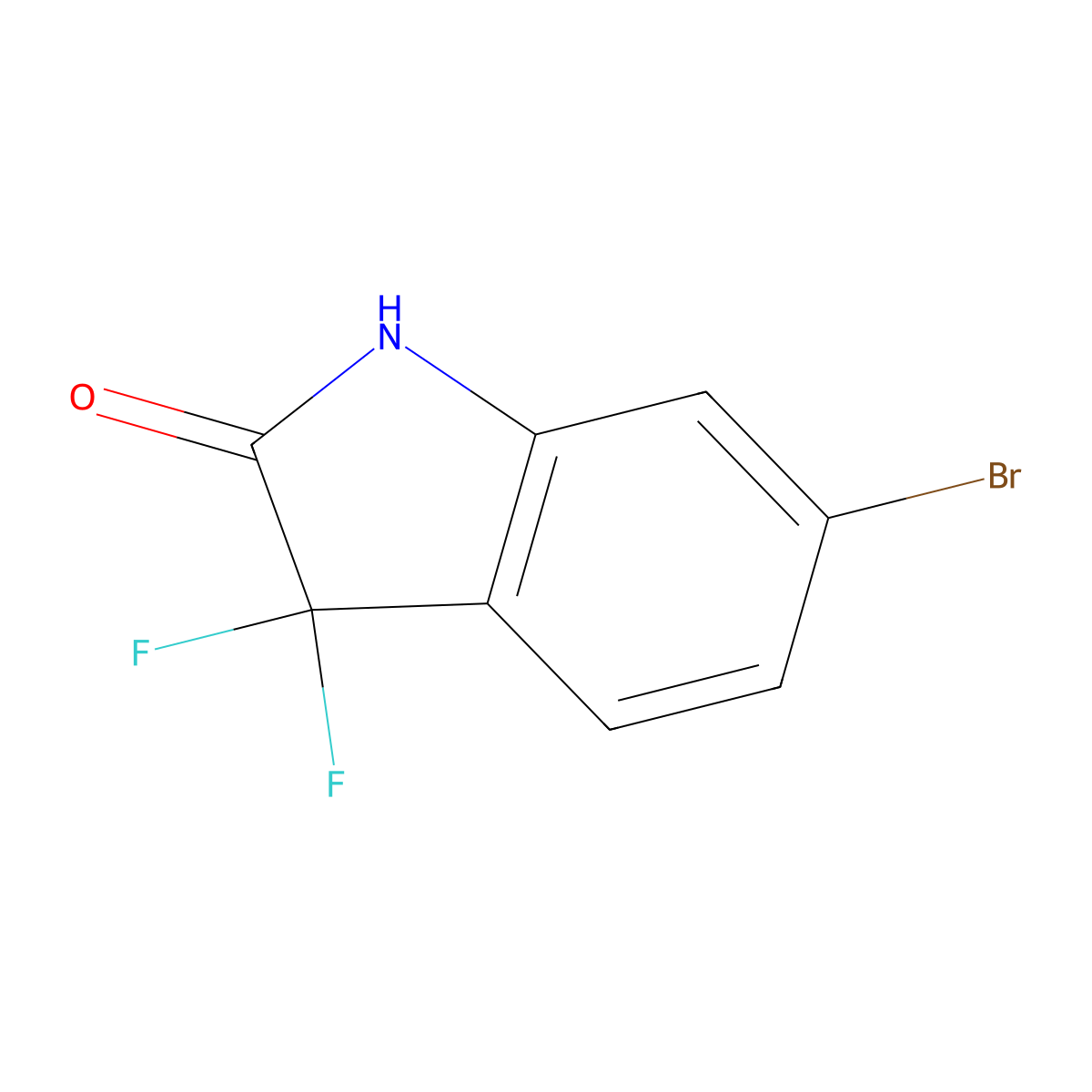 6-Bromo-3,3-difluoroindolin-2-one molecular structure, CAS 1393532-37-0