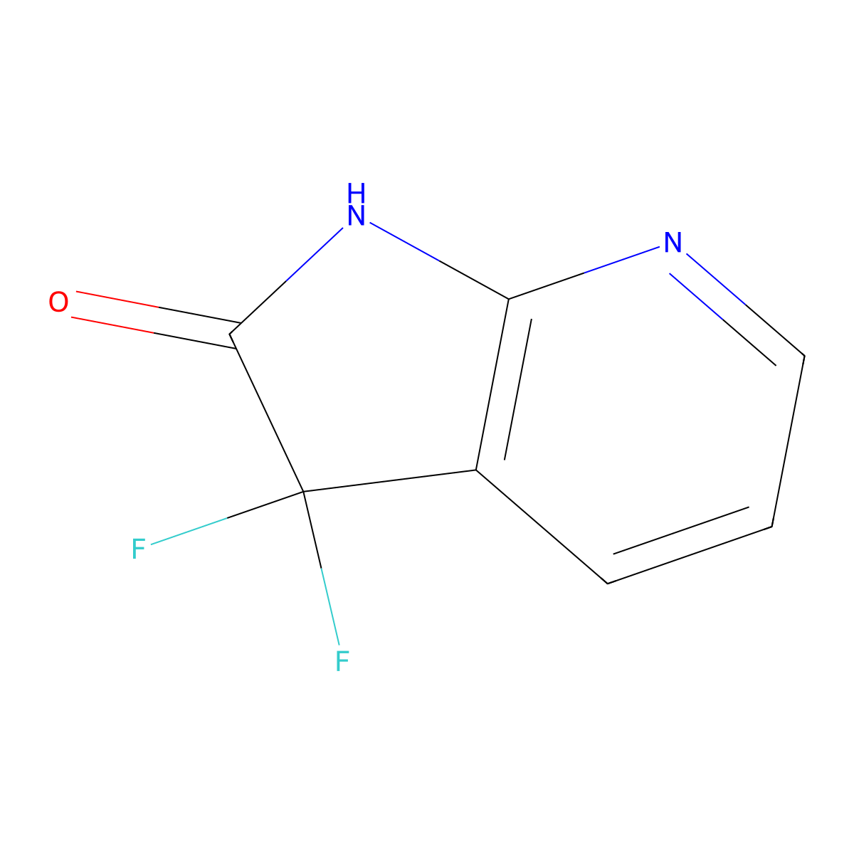 3,3-Difluoro-1,3-dihydro-2H-pyrrolo[2,3-B]pyridin-2-one molecular structure, CAS 1393532-39-2