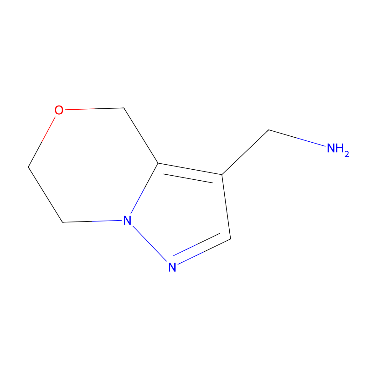 (6,7-Dihydro-4H-pyrazolo[5,1-c][1,4]oxazin-3-yl)methanamine molecular structure, CAS 1393532-45-0
