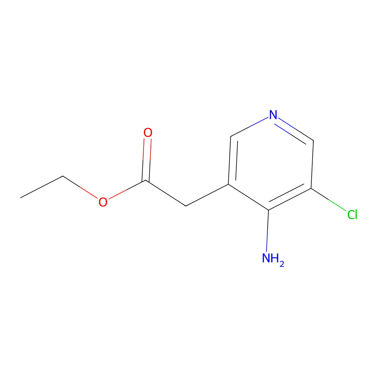 Ethyl (4-amino-5-chloropyridin-3-YL)acetate molecular structure, CAS 1393532-53-0