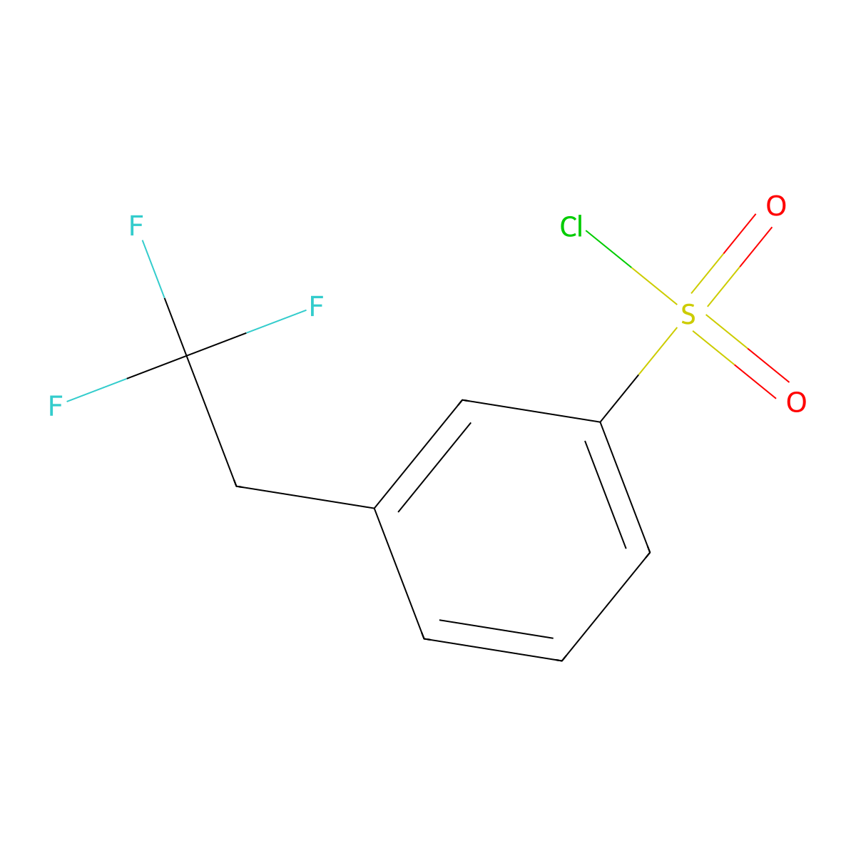 3-(2,2,2-Trifluoroethyl)benzenesulfonyl chloride molecular structure, CAS 1393532-54-1