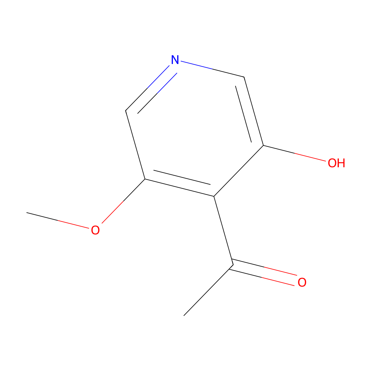 1-(3-Hydroxy-5-methoxypyridin-4-YL)ethanone molecular structure, CAS 1393532-63-2