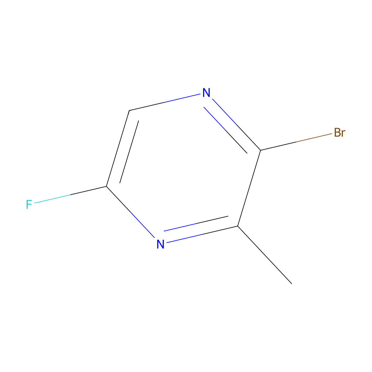 2-Bromo-5-fluoro-3-methylpyrazine molecular structure, CAS 1393532-83-6
