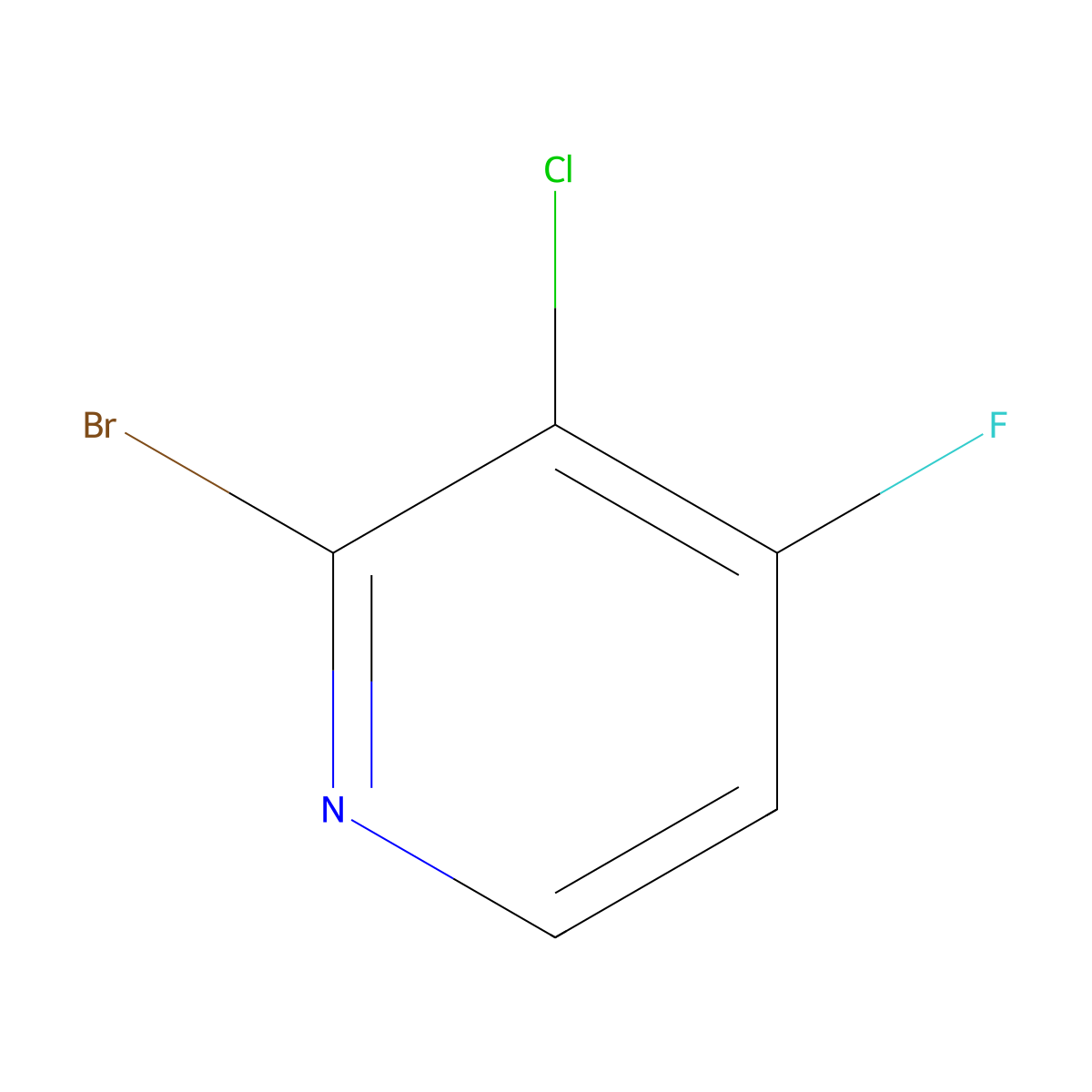 2-Bromo-3-chloro-4-fluoropyridine molecular structure, CAS 1393532-94-9