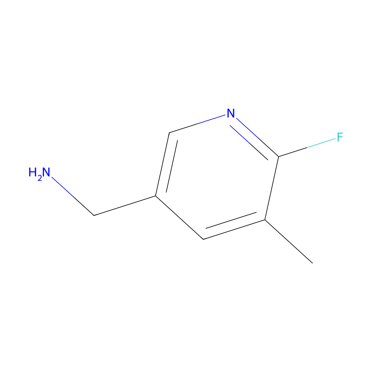 (6-Fluoro-5-methylpyridin-3-yl)methanamine molecular structure, CAS 1393532-95-0