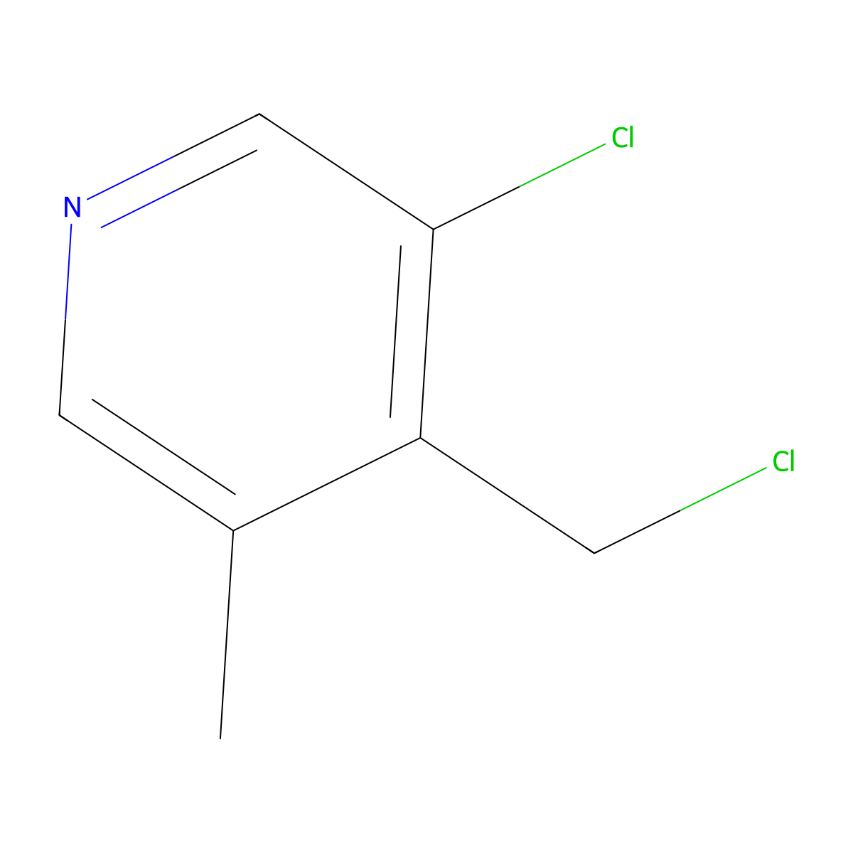 3-Chloro-4-(chloromethyl)-5-methylpyridine molecular structure, CAS 1393533-05-5