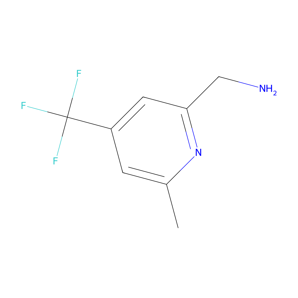 [6-Methyl-4-(trifluoromethyl)pyridin-2-YL]methylamine molecular structure, CAS 1393533-18-0