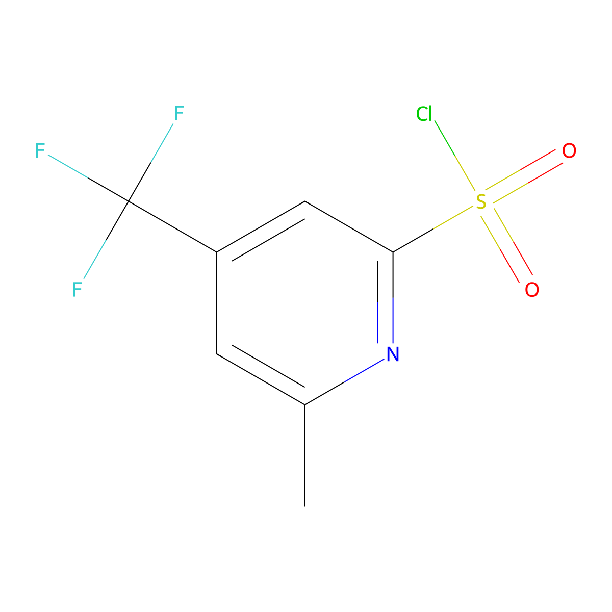 6-Methyl-4-(trifluoromethyl)pyridine-2-sulfonyl chloride molecular structure, CAS 1393533-74-8