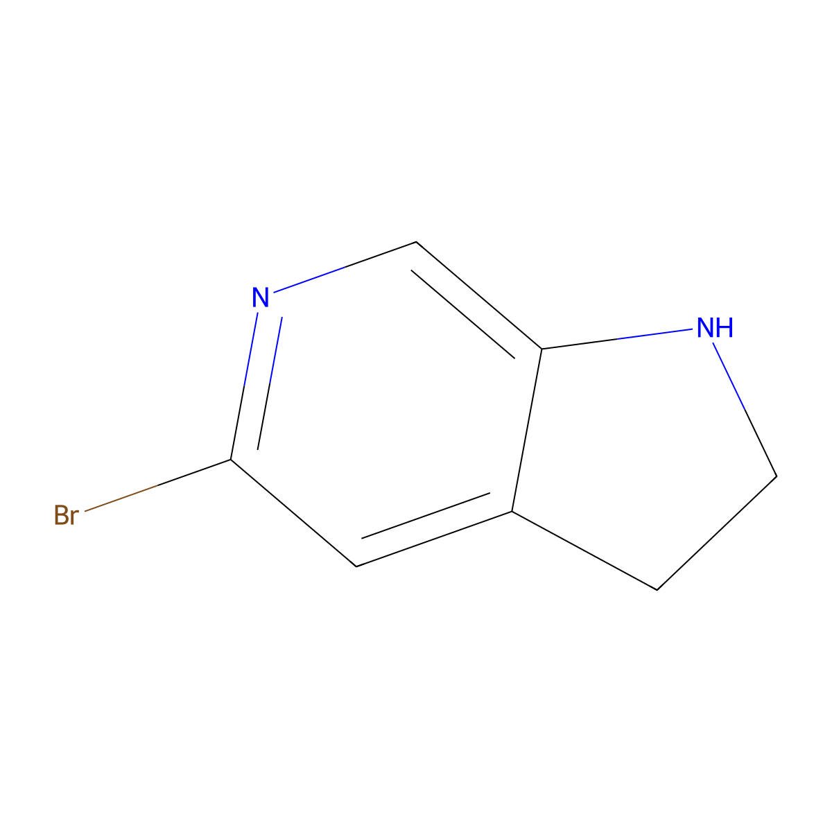 5-Bromo-2,3-dihydro-1H-pyrrolo[2,3-C]pyridine molecular structure, CAS 1393534-29-6