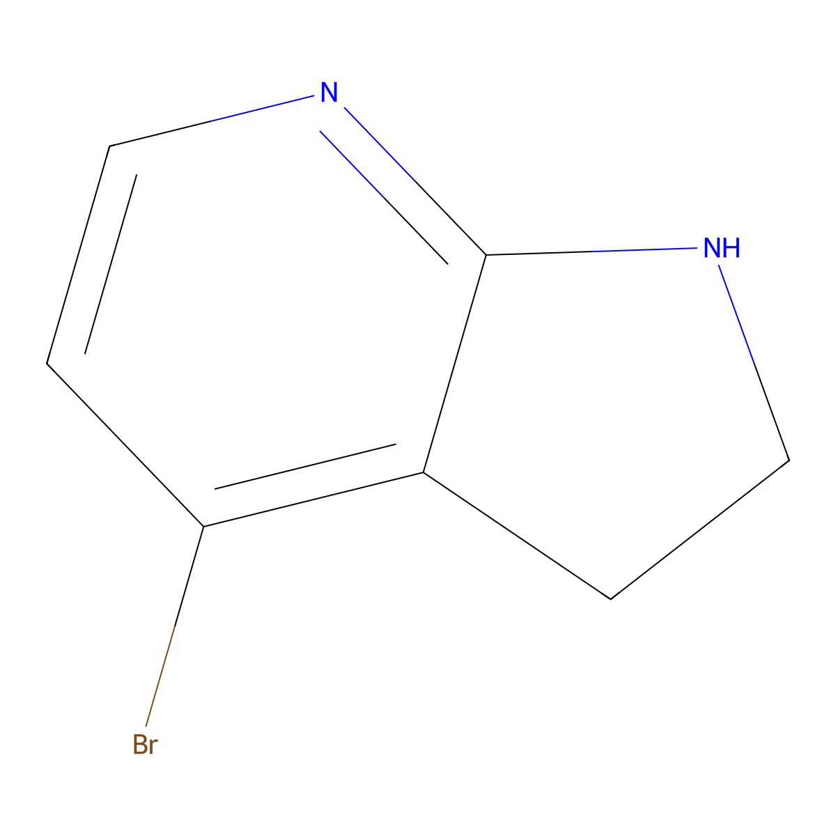 4-bromo-1H,2H,3H-pyrrolo[2,3-b]pyridine molecular structure, CAS 1393534-35-4