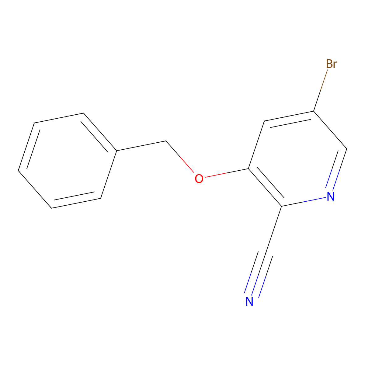 3-(Benzyloxy)-5-bromopicolinonitrile molecular structure, CAS 1393534-88-7