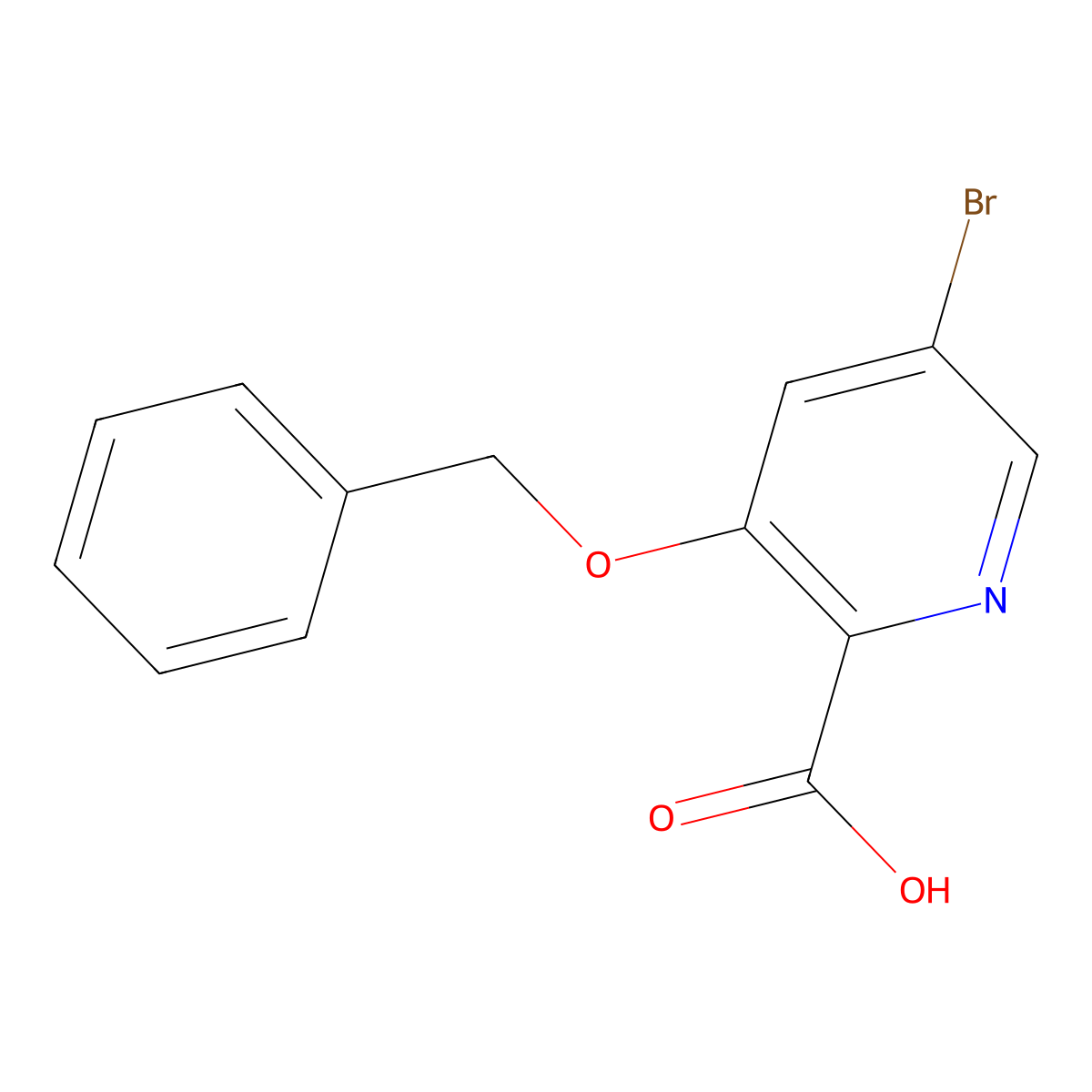 5-Bromo-3-(phenylmethoxy)-2-pyridinecarboxylic acid molecular structure, CAS 1393534-89-8