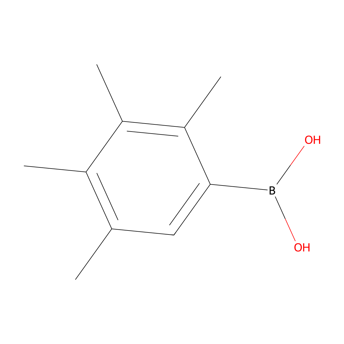 B-(2,3,4,5-Tetramethylphenyl)boronic acid molecular structure, CAS 1393536-46-3