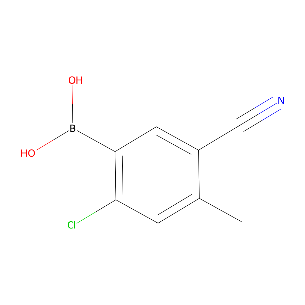 (2-Chloro-5-cyano-4-methylphenyl)boronic acid molecular structure, CAS 1393536-50-9