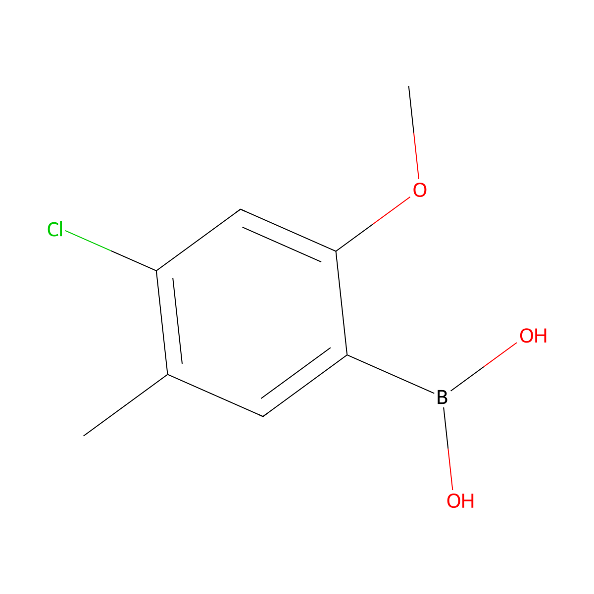(4-Chloro-2-methoxy-5-methylphenyl)boronic acid molecular structure, CAS 1393536-51-0