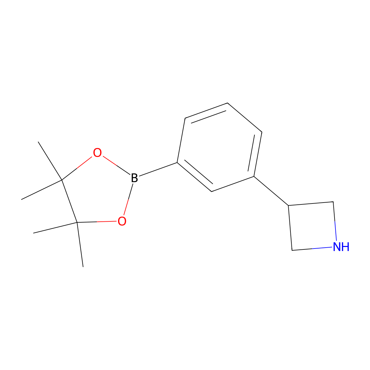 3-(3-(4,4,5,5-Tetramethyl-1,3,2-dioxaborolan-2-yl)phenyl)azetidine molecular structure, CAS 1393537-46-6