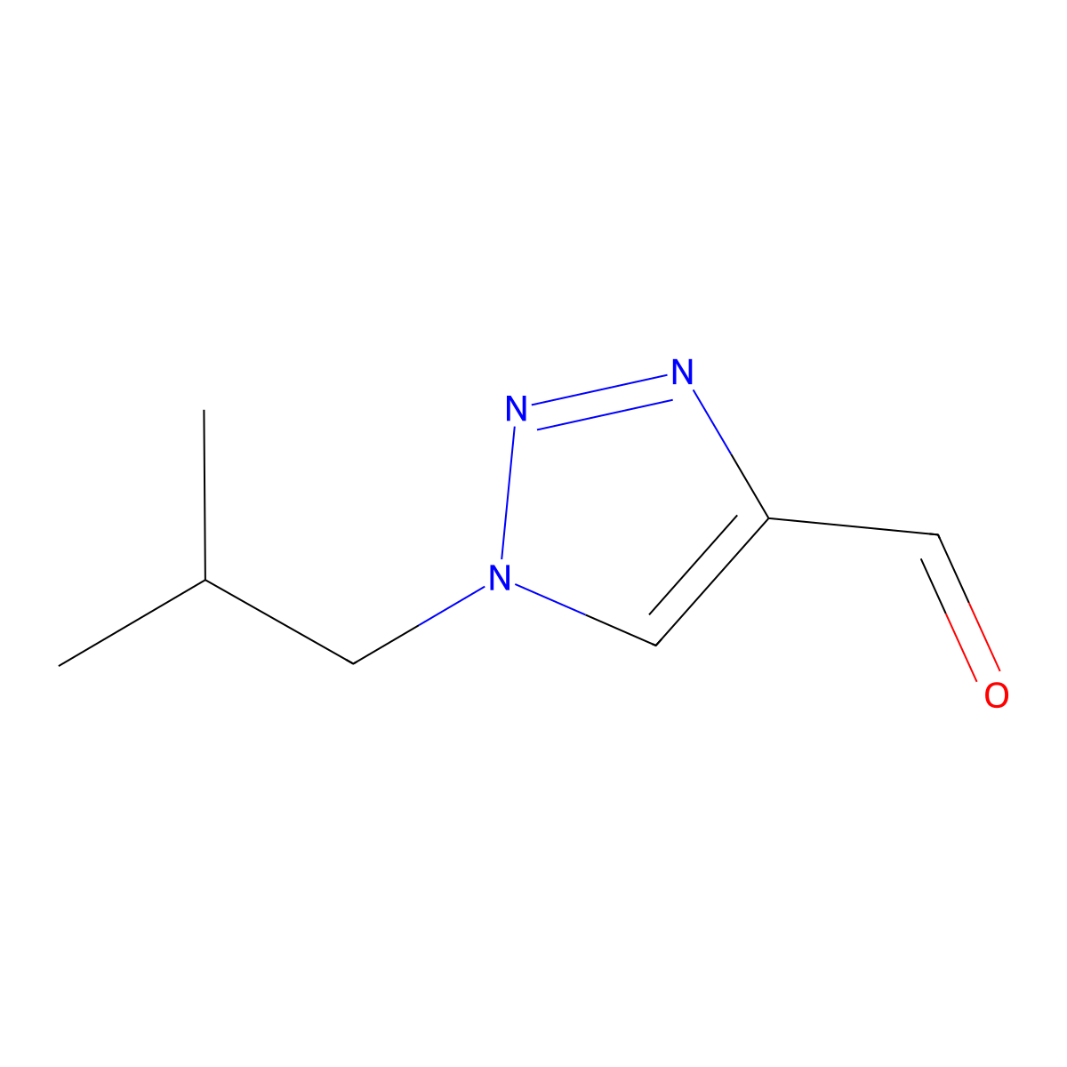 1-(2-methylpropyl)-1H-1,2,3-triazole-4-carbaldehyde molecular structure, CAS 1393539-81-5