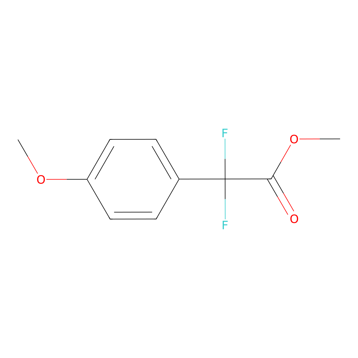 Methyl 2,2-difluoro-2-(4-methoxyphenyl)acetate molecular structure, CAS 1393539-93-9