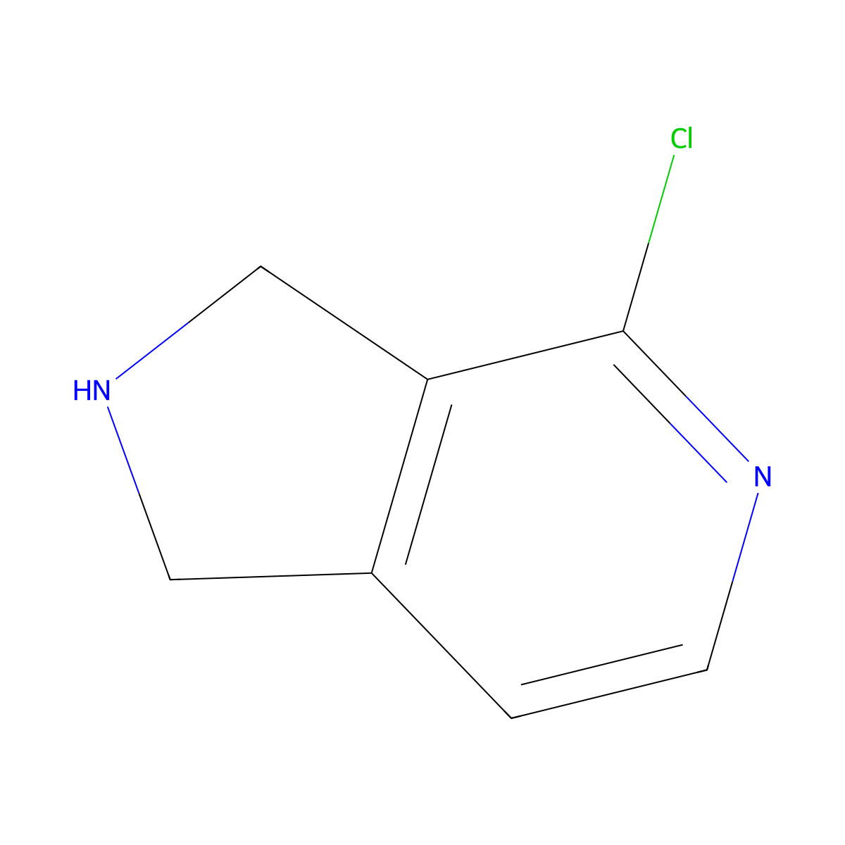 4-Chloro-2,3-dihydro-1H-pyrrolo[3,4-C]pyridine molecular structure, CAS 1393540-11-8