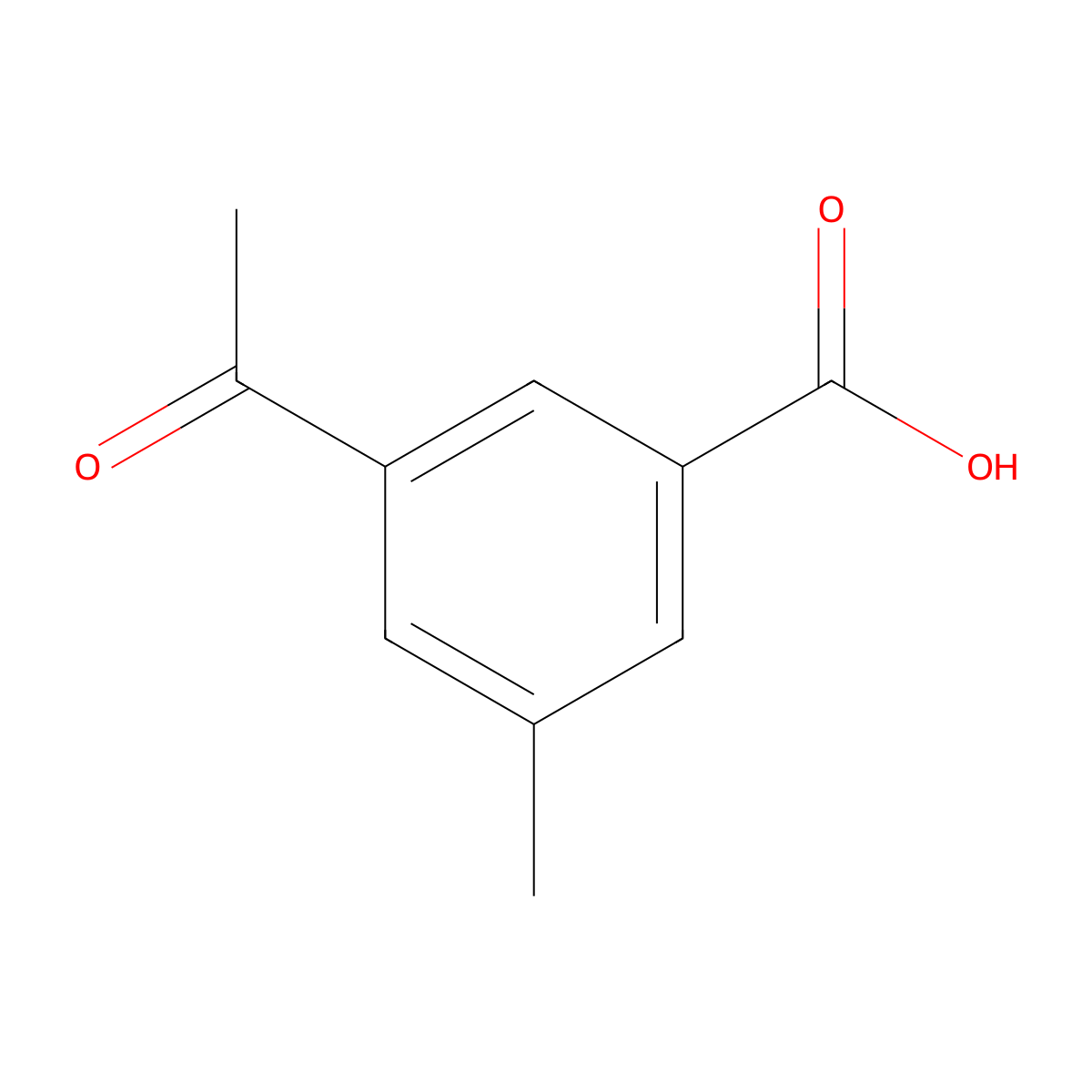 3-Acetyl-5-methylbenzoic acid molecular structure, CAS 1393540-28-7