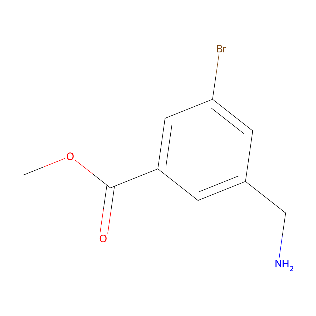 Methyl 3-(aminomethyl)-5-bromobenzoate molecular structure, CAS 1393540-29-8