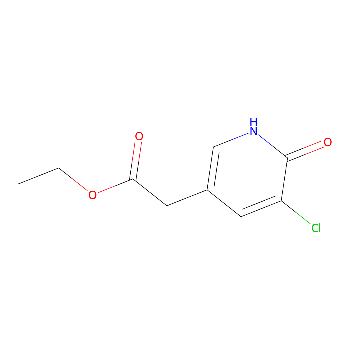 Ethyl 2-(5-chloro-6-hydroxypyridin-3-yl)acetate molecular structure, CAS 1393540-37-8