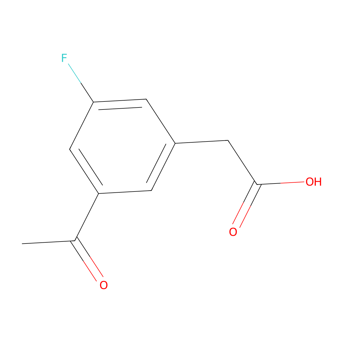2-(3-Acetyl-5-fluorophenyl)acetic acid molecular structure, CAS 1393540-43-6