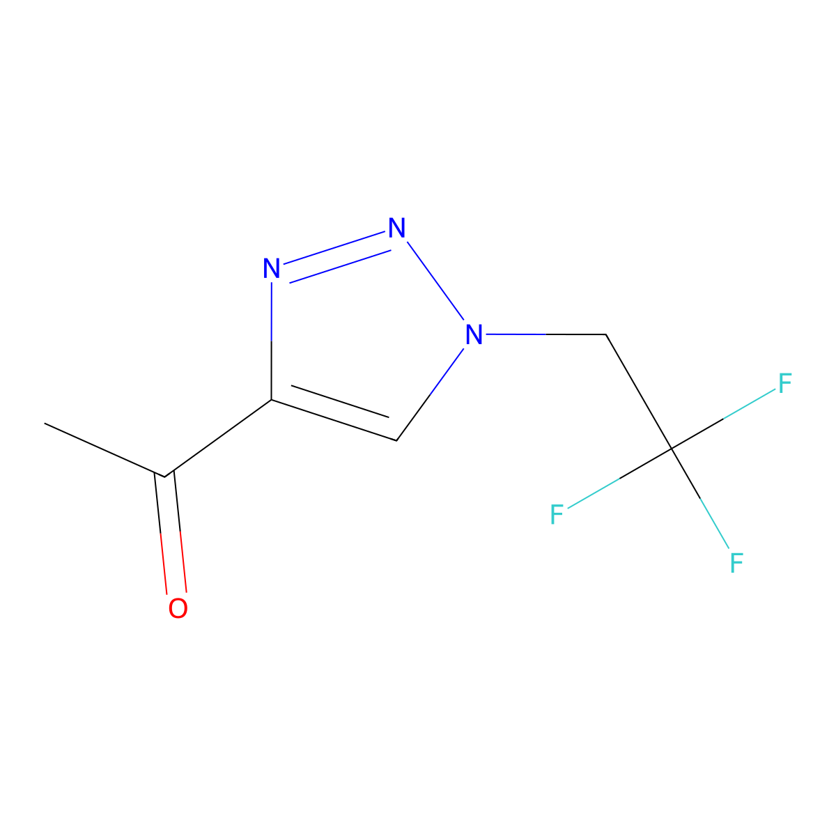 1-[1-(2,2,2-trifluoroethyl)-1H-1,2,3-triazol-4-yl]ethan-1-one molecular structure, CAS 1393540-44-7