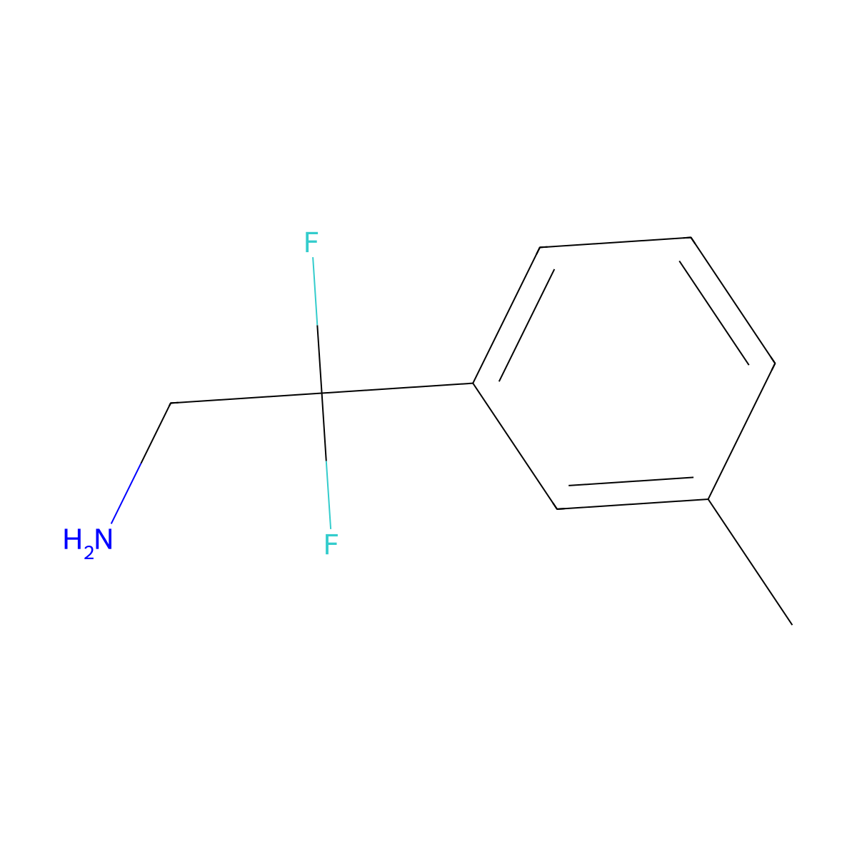 2,2-Difluoro-2-(3-methylphenyl)ethan-1-amine molecular structure, CAS 1393540-47-0