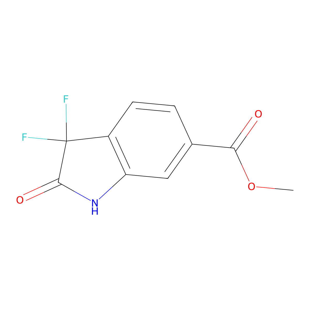 Methyl 3,3-difluoro-2-oxoindoline-6-carboxylate molecular structure, CAS 1393540-51-6