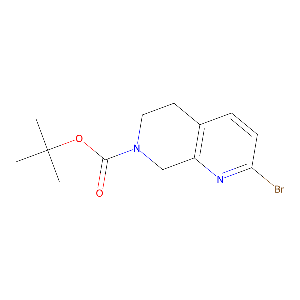 Tert-butyl 2-bromo-5,8-dihydro-1,7-naphthyridine-7(6H)-carboxylate molecular structure, CAS 1393540-66-3