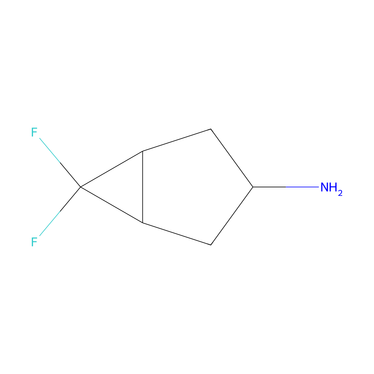 6,6-Difluorobicyclo[3.1.0]hexan-3-amine molecular structure, CAS 1393541-13-3