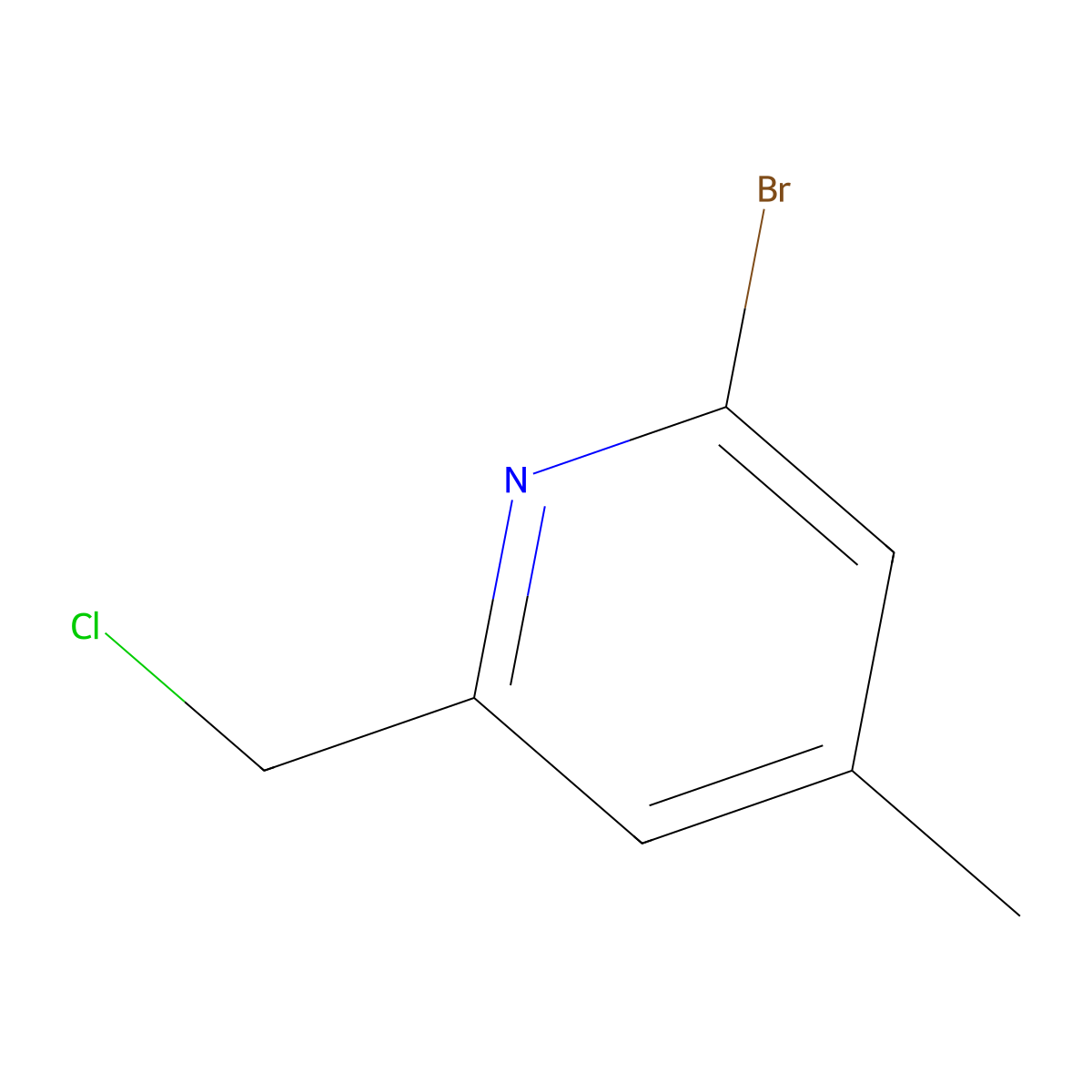 2-Bromo-6-(chloromethyl)-4-methylpyridine molecular structure, CAS 1393543-14-0