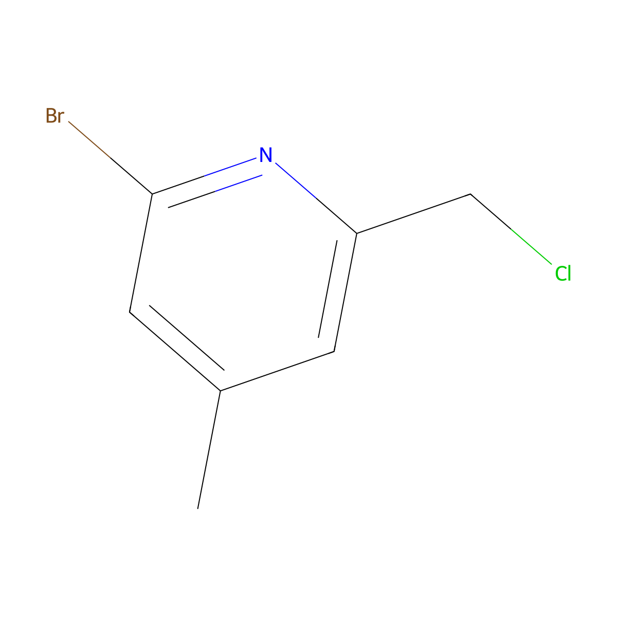 2-Bromo-6-(chloromethyl)-4-methylpyridine molecular structure, CAS 1393543-14-0