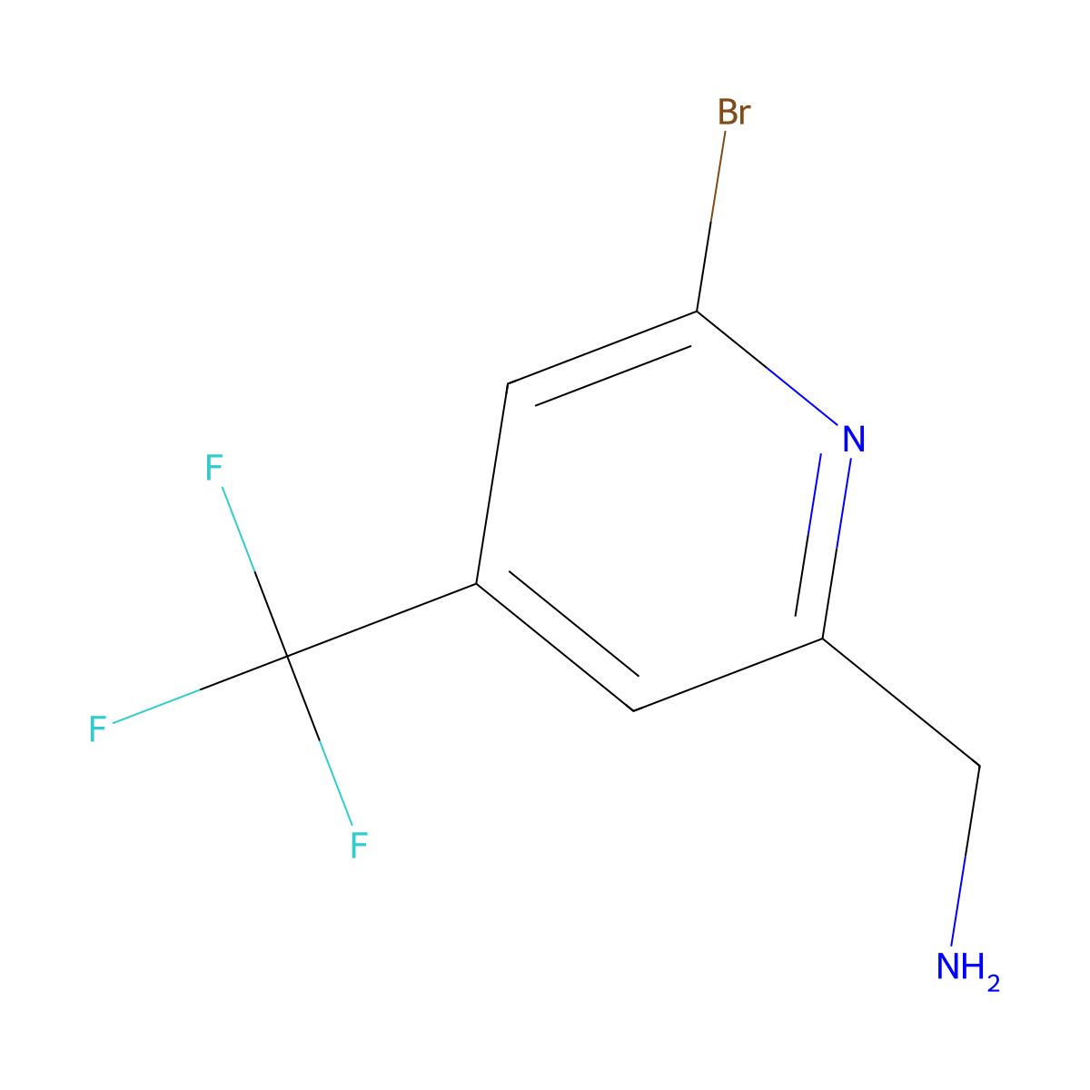 [6-Bromo-4-(trifluoromethyl)pyridin-2-yl]methanamine molecular structure, CAS 1393543-60-6