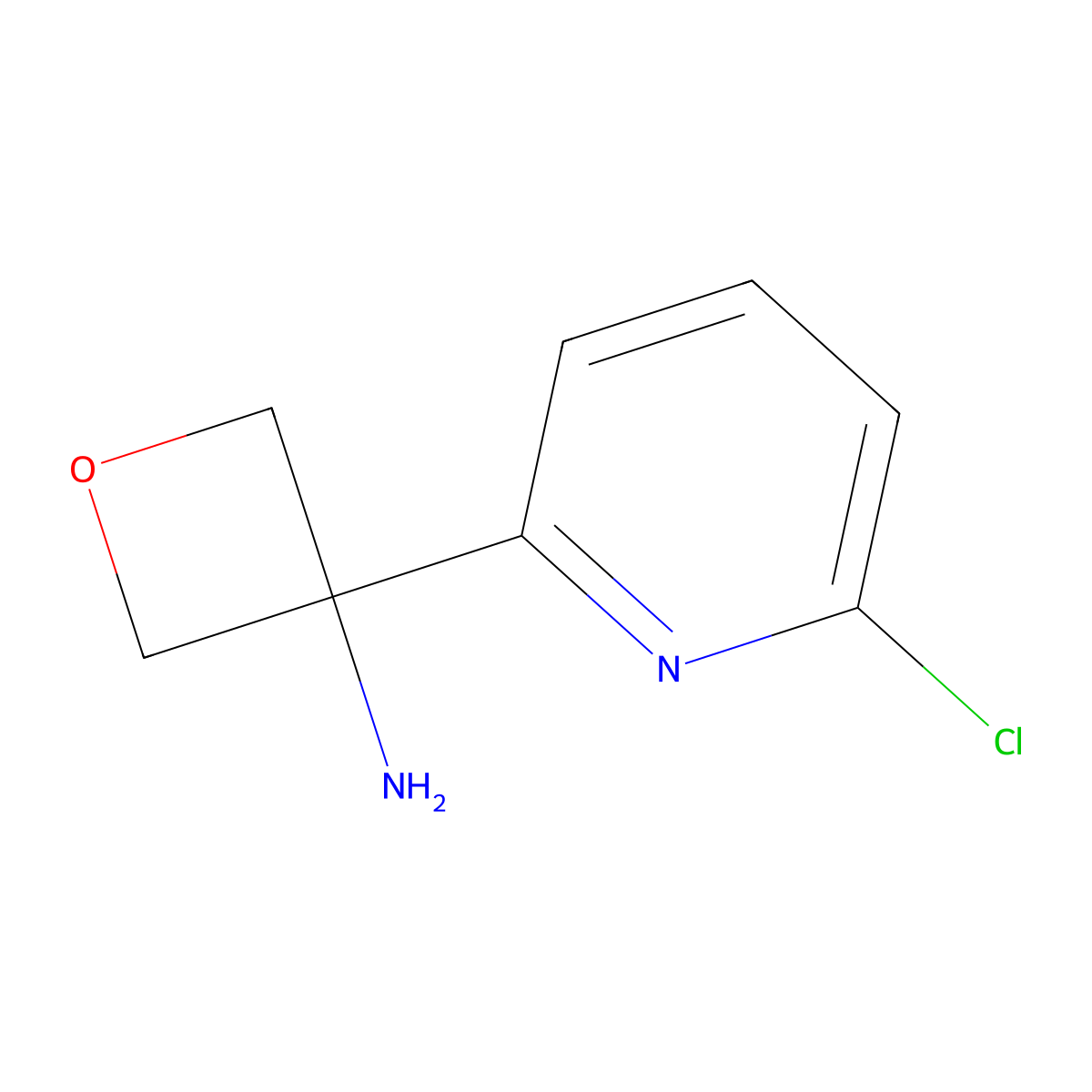 3-(6-Chloropyridin-2-YL)oxetan-3-amine molecular structure, CAS 1393544-12-1