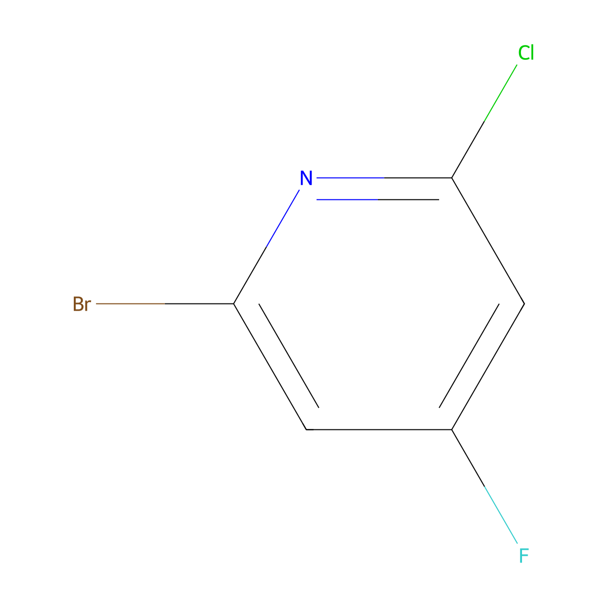2-Bromo-6-chloro-4-fluoropyridine molecular structure, CAS 1393544-44-9