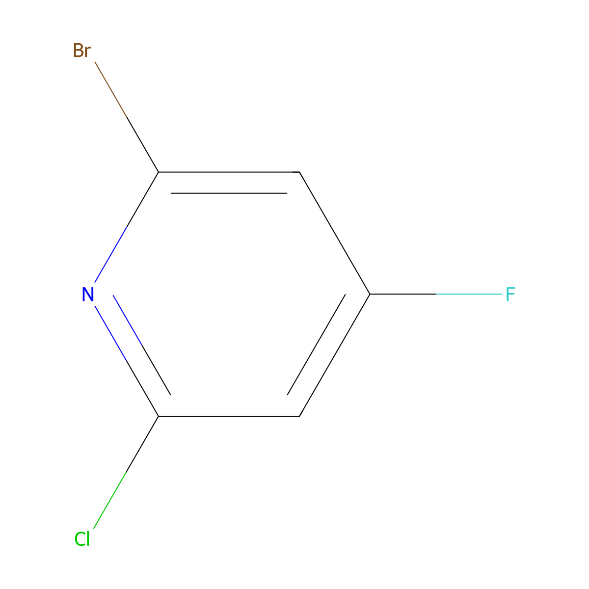 2-Bromo-6-chloro-4-fluoropyridine molecular structure, CAS 1393544-44-9