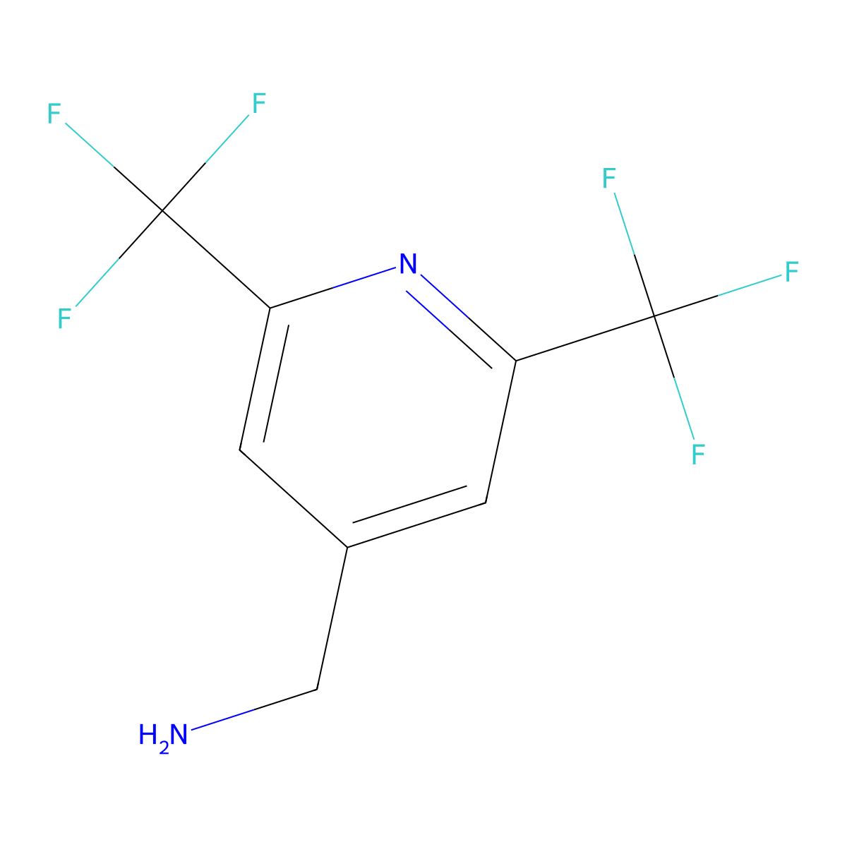 [2,6-Bis(trifluoromethyl)pyridin-4-YL]methylamine molecular structure, CAS 1393544-46-1