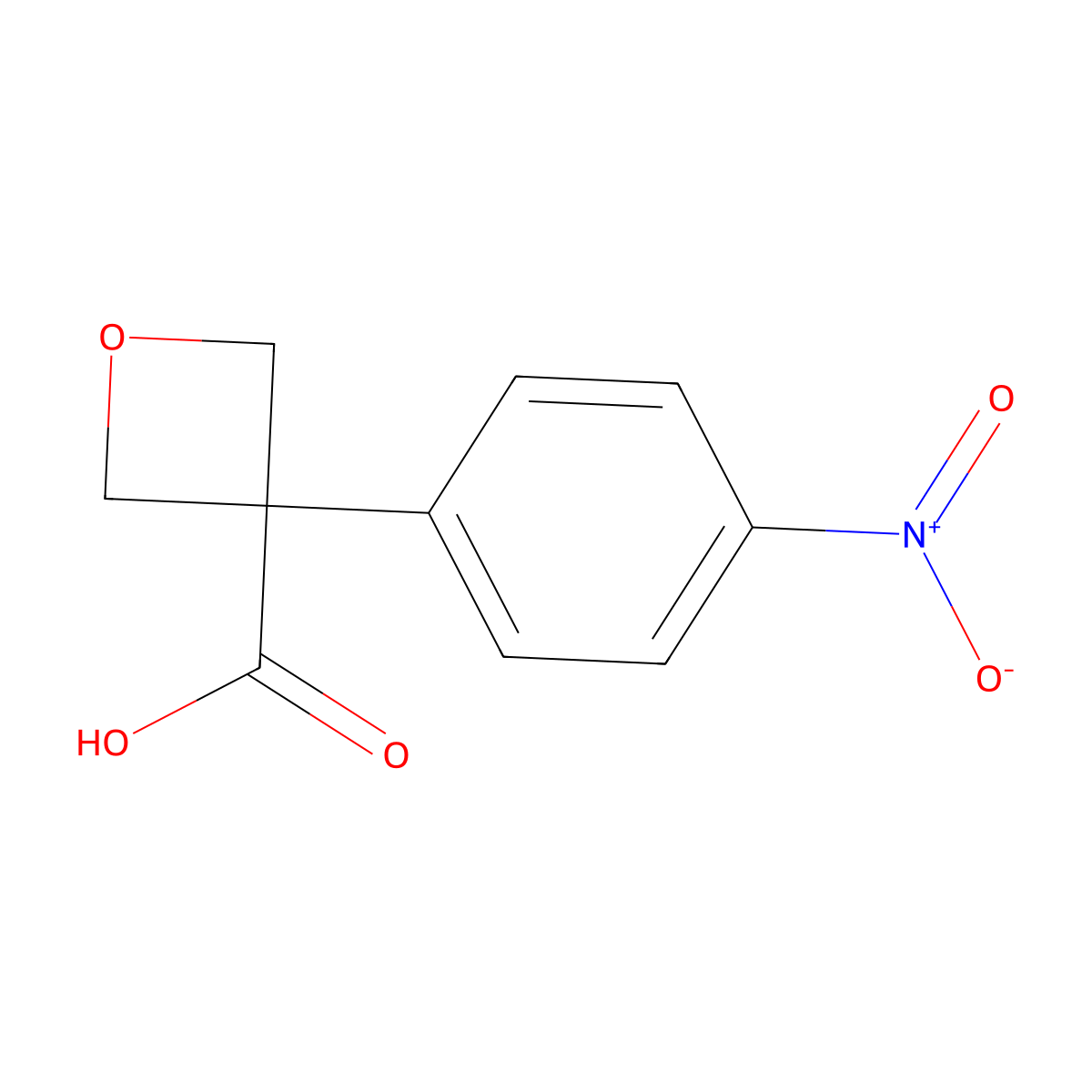 3-(4-Nitrophenyl)oxetane-3-carboxylic acid molecular structure, CAS 1393544-71-2