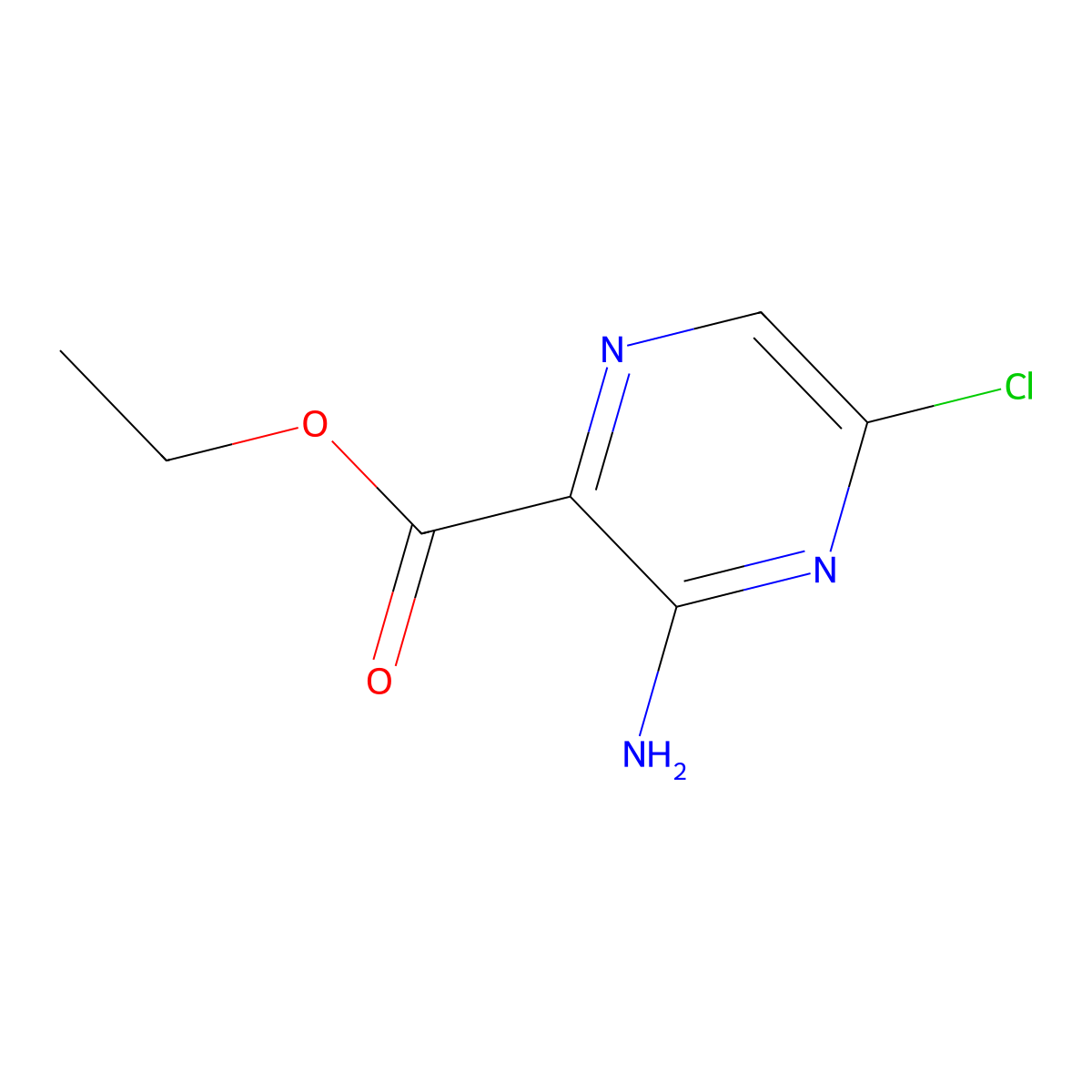 Ethyl 3-amino-5-chloropyrazine-2-carboxylate molecular structure, CAS 1393544-72-3