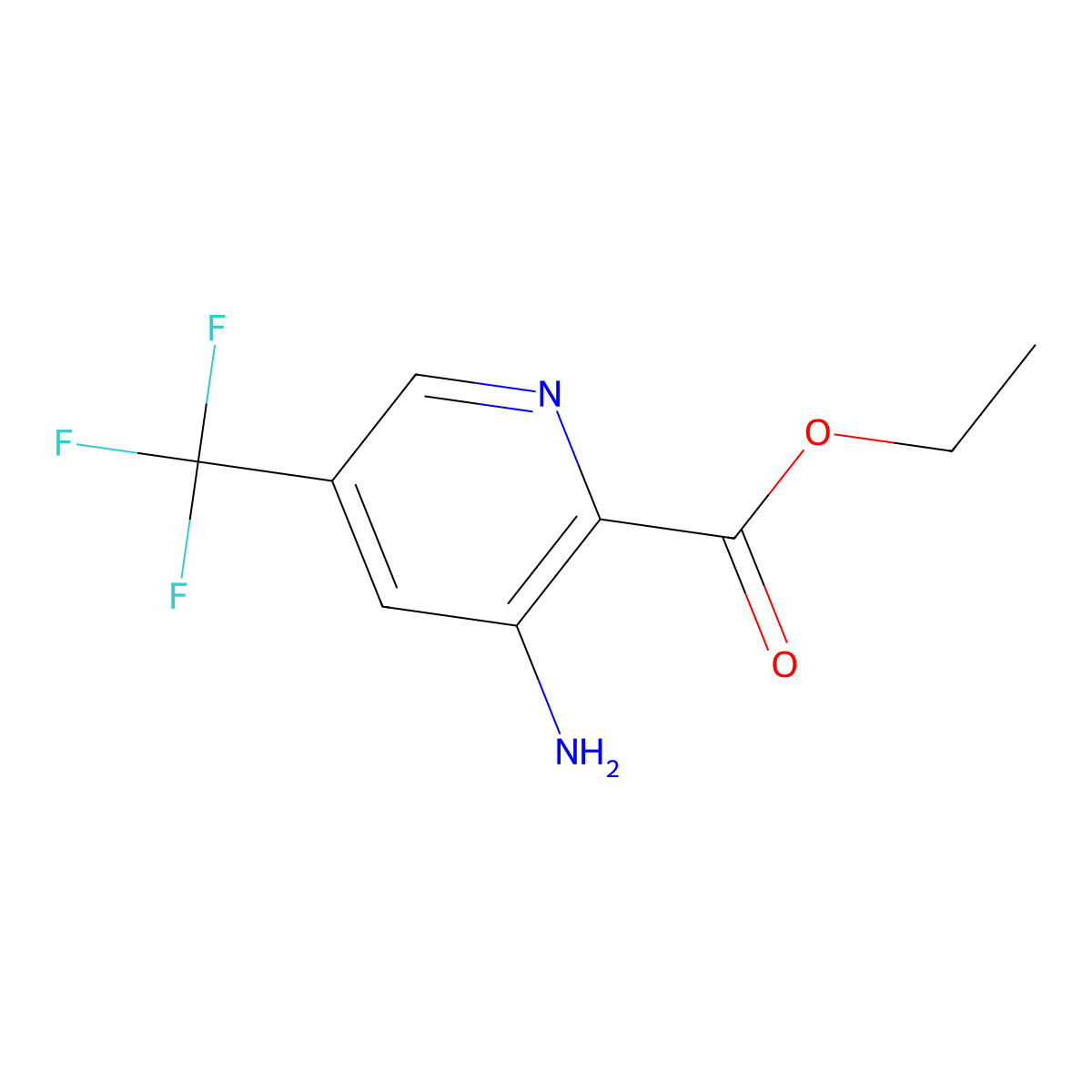 Ethyl 3-amino-5-(trifluoromethyl)picolinate molecular structure, CAS 1393544-93-8
